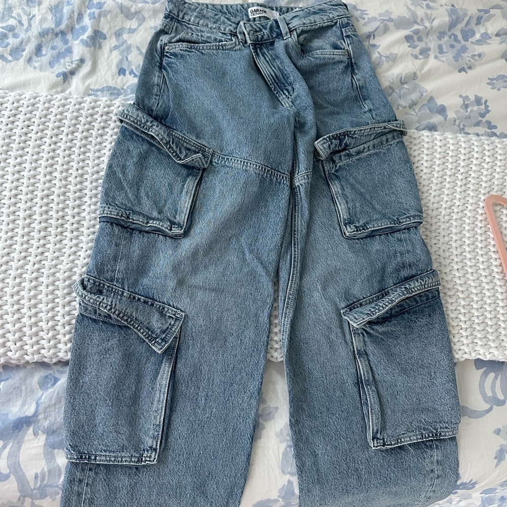 Garage Denim Light Blue Cargo Jead